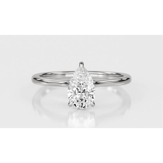 0.50CT SI2/F Pear Diamond Solitaire Ring