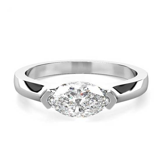 0.30CT VS2/G Marquise Diamond Solitaire Ring