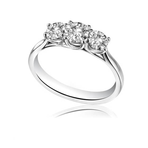 2.00ct VS/DE Crossover Round Lab Grown Diamond Trilogy Ring