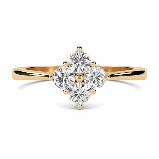 Lab Grown 2.40ct VVS2/E Round Diamond 4 Stone Ring