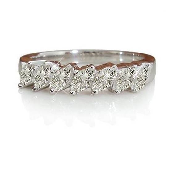 1.03ct SI/F-G 7 Stone Marquise Natural Diamond Half Eternity Ring