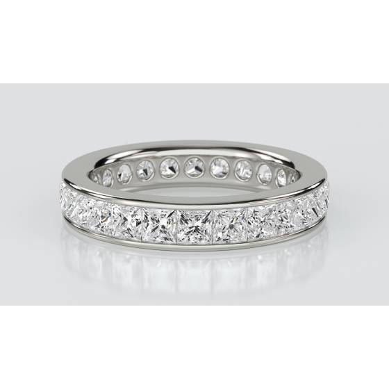 3.00ct VS/E-F Princess Natural Diamond Full Eternity Ring