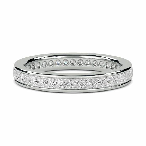 1.07ct VS/E-F Princess Natural Diamond Eternity Ring