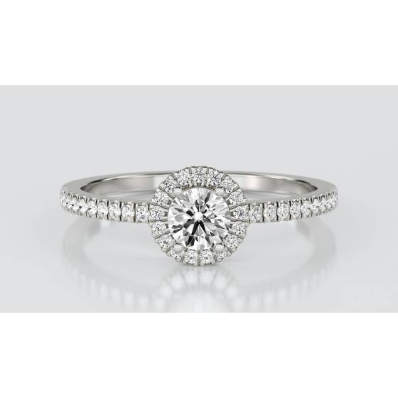 0.50ct VS/E-F Round Natural Diamond Halo Ring