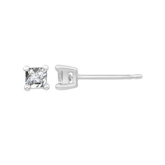 0.36ct VS/F-G Princess Natural Diamond Stud Earrings