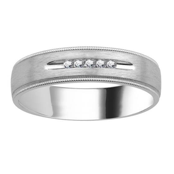 0.10ct VS/FG 5.5mm Mens Round Diamond Ring