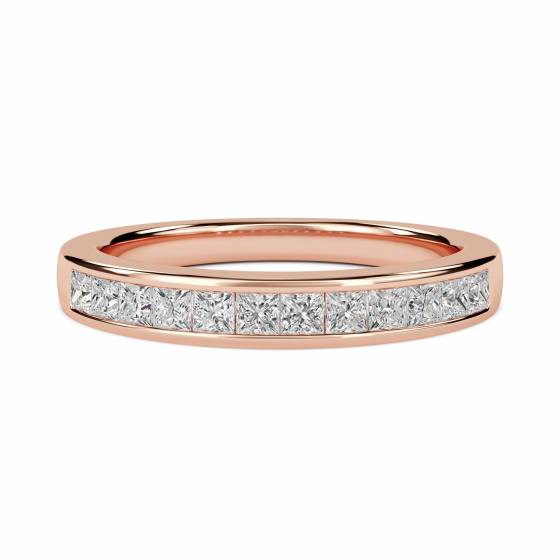 0.53ct VS/E-F Natural Diamond Princess Eternity Ring
