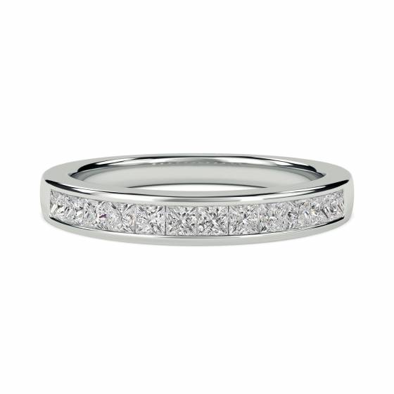 0.50ct VS/E-F 3.5mm Elegant Princess Natural Diamond Eternity Ring
