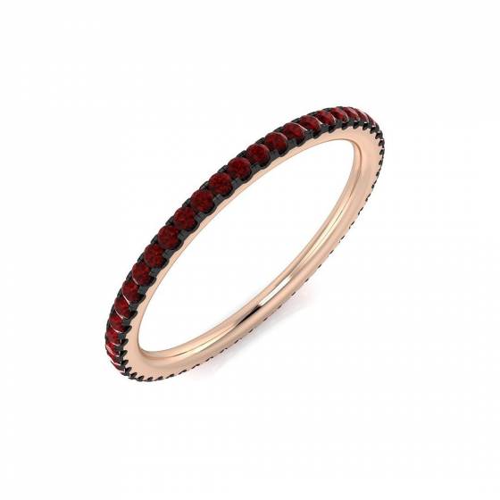 0.40ct Round cut Ruby Gemstone Ring in 18k Rose Gold