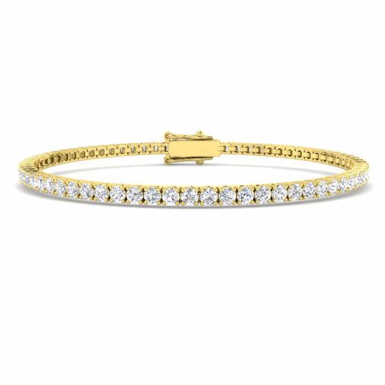 3.05ct VS/F Round cut Labgrown Diamonds Tennis Labgrown Bracelet in 9k Yellow Gold