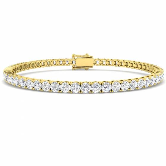5.90ct VS/F Round cut Labgrown Diamonds Tennis Bracelet in 9k Yellow Gold