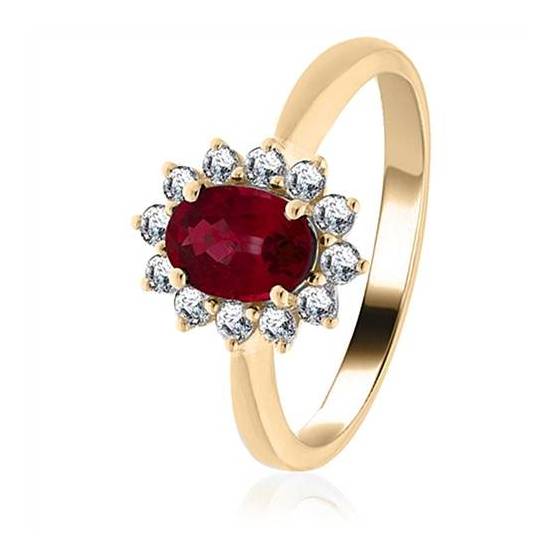 0.65ct VS/EF Oval Cut Ruby Gemstone Ring