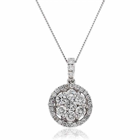 0.60ct VS/F-G Pave Set Round Natural Diamond Designer Pendant