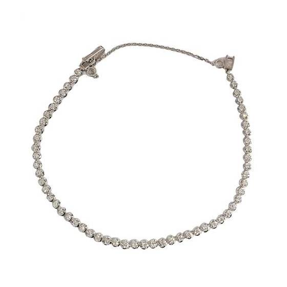 1.10ct VS/E-F 7 Inch Round Natural Diamond Single Row Tennis Bracelet