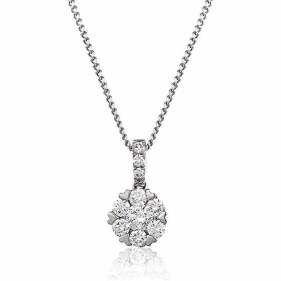 0.35ct VS/E-F Cluster Round Natural Diamond Designer Pendant