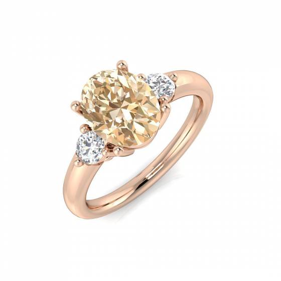 1.99ct SI2/G Round cut Morganite Gemstone Ring in 9k Rose Gold