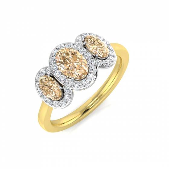 1.17ct SI2/G Oval cut Morganite Gemstone Ring in 9k Yellow Gold