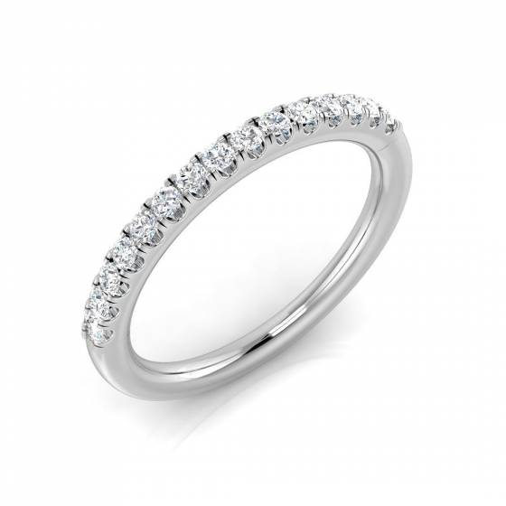0.20ct SI1/G Round cut Natural Diamond Half Eternity Ring in Platinum