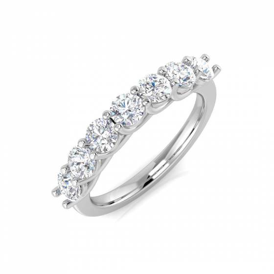 1.05ct VS/F Round cut Labgrown Diamond 7 Stone Ring in Platinum