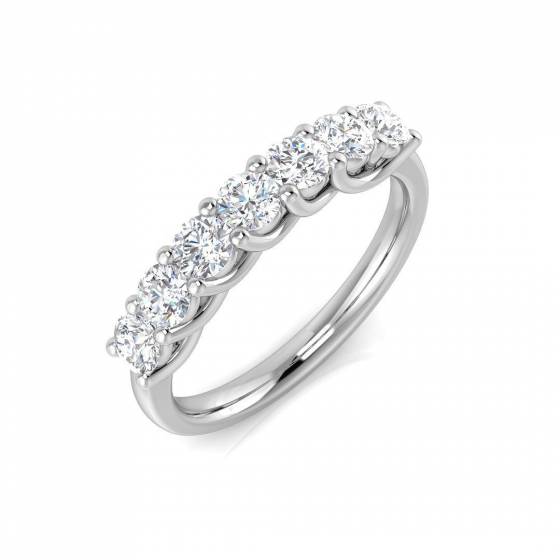 0.76ct VS/F Round cut Labgrown Diamond 7 Stone Ring in 9k White Gold