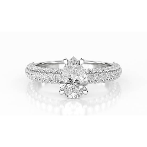 0.75ct SI2/G Pear & Round Diamond Vintage Ring
