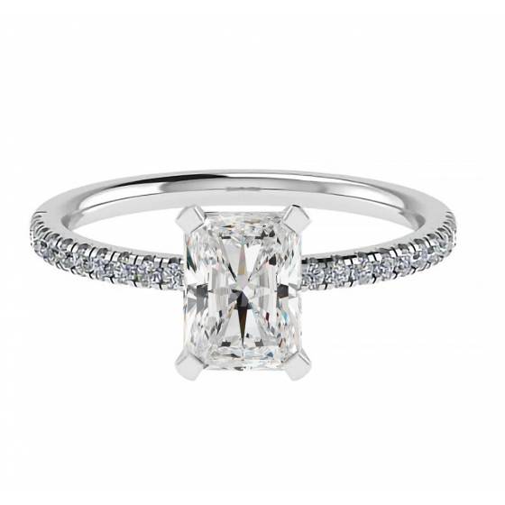 1.00ct VS1/D Radiant Natural Diamond Halo Shoulder Set