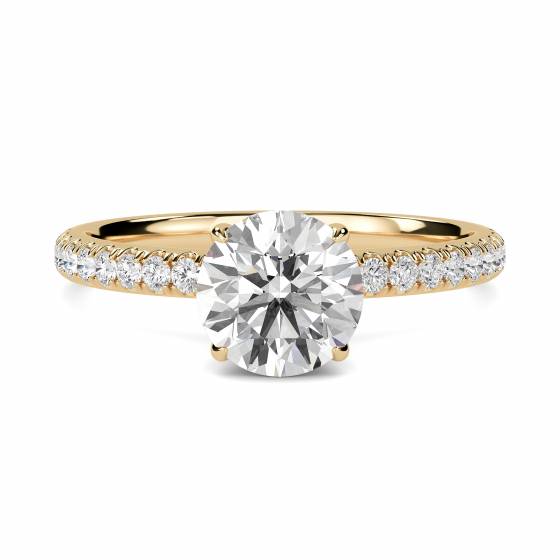 1.40ct SI2/E Round Diamond Single Halo Shoulder Set Ring