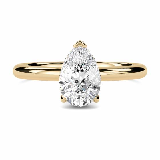 0.65ct SI2/G Pear Diamond Hidden Halo Engagement Ring