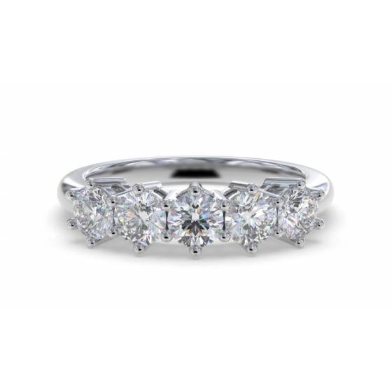 1.00ct VS/F-G Round Natural Diamond 5 Stone Ring
