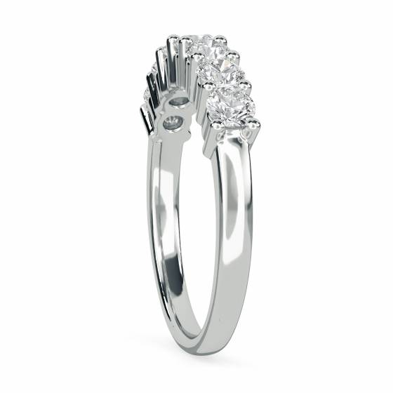 0.65ct VS/F-G Natural Diamond Seven Stone Eternity Ring