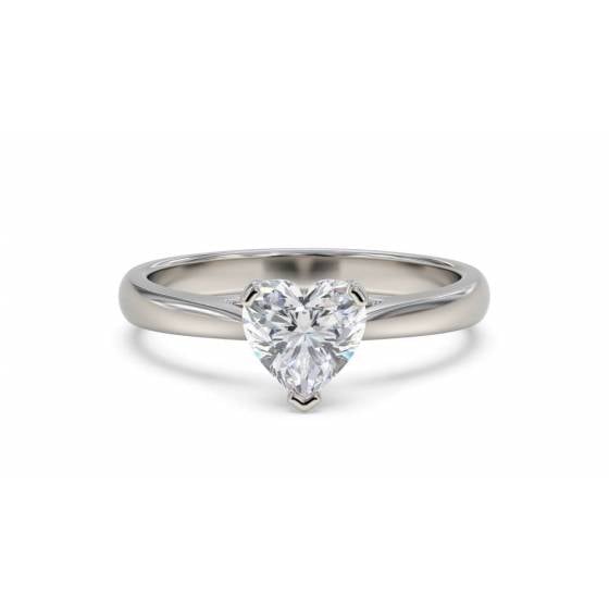 AGI Certified 0.73ct VS2/H Heart Natural Diamond Engagement Ring