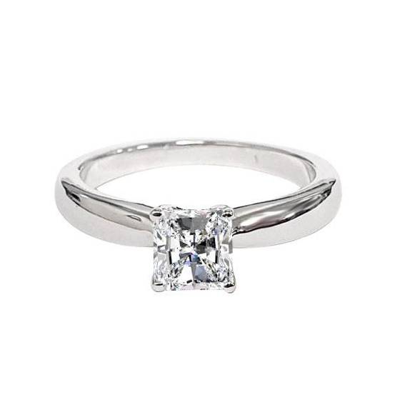 0.76ct VS1/I Radiant Natural Diamond Solitaire Engagement Ring