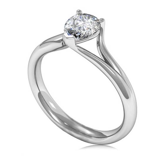 0.30ct SI2/G Unique Modern Pear Diamond Engagement Ring