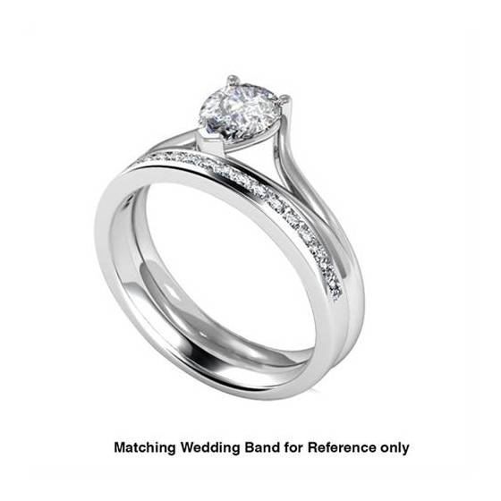 0.30ct SI2/G Unique Modern Pear Diamond Engagement Ring