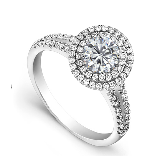 1.00ct SI2/G Natural Diamond Halo Engagement Ring