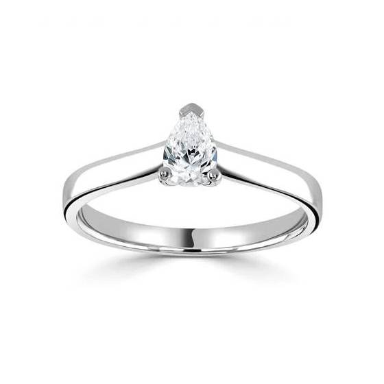 1.02ct I1/E Classic Pear Diamond Engagement Ring