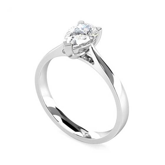 1.00ct SI1/H Modern Pear Diamond Engagement Ring
