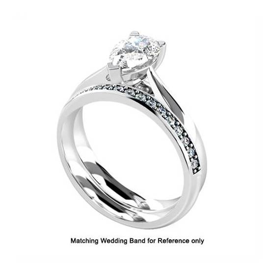 1.00ct SI1/H Modern Pear Diamond Engagement Ring