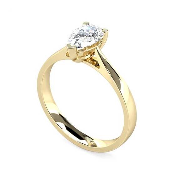 1.01ct I1/I Modern Pear Diamond Engagement Ring
