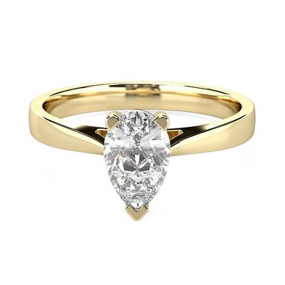 1.01ct I1/I Modern Pear Diamond Engagement Ring
