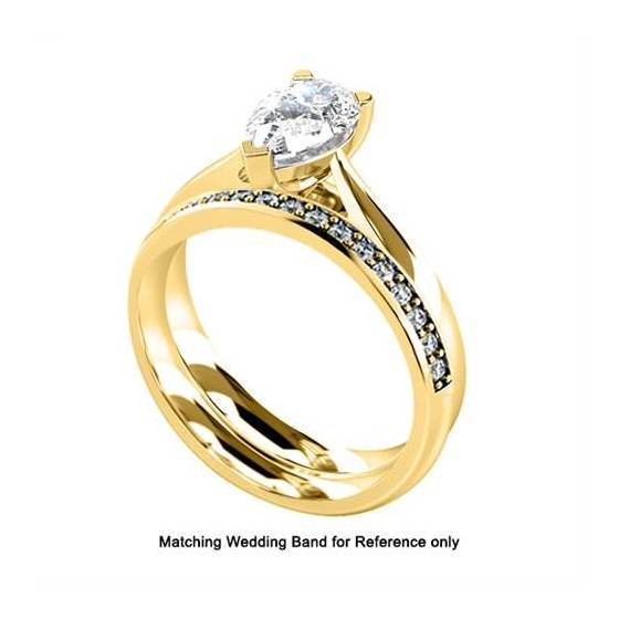1.01ct I1/I Modern Pear Diamond Engagement Ring