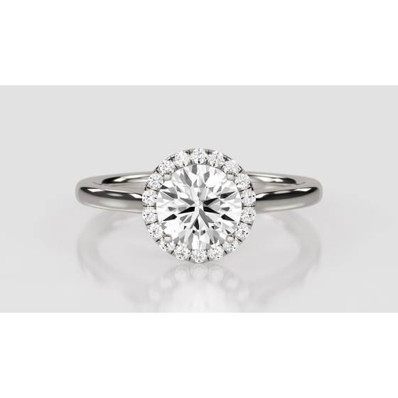 0.70ct SI1/F Round Natural Diamond Halo Ring