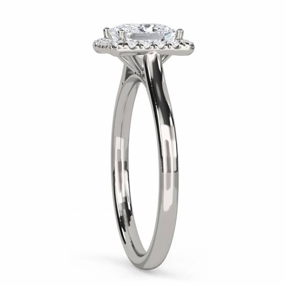 1.40ct SI2/E Elegant Princess Diamond Single Halo Ring
