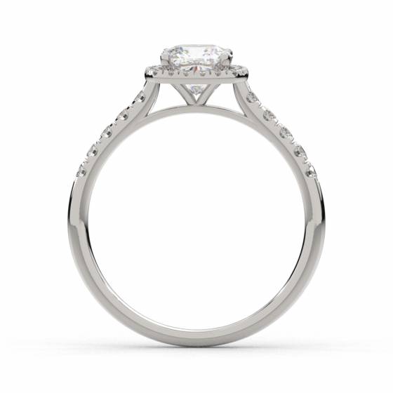 0.65ct VS2/F Single Halo Cushion Diamond Ring