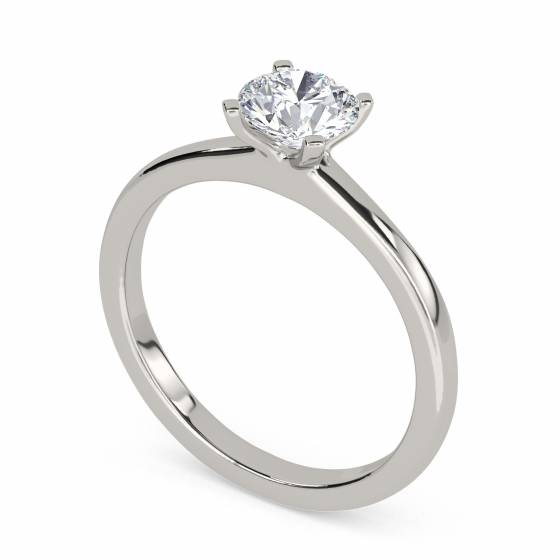 Lab Grown 0.90Ct VS1/E Round Diamond Solitaire Ring