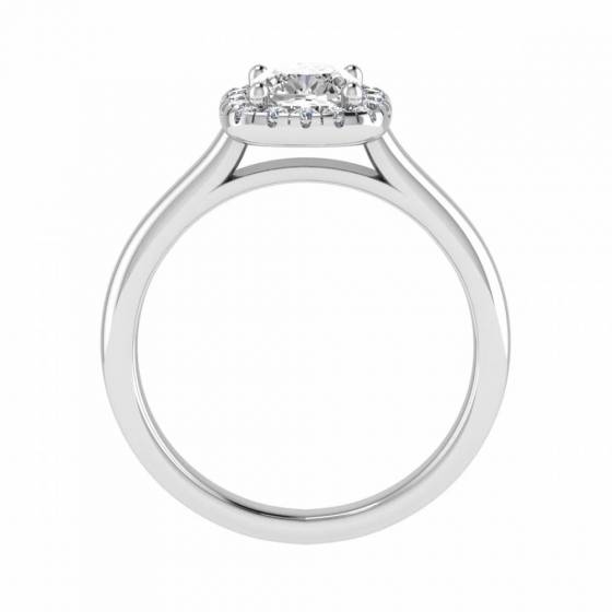 0.95ct VS1/F Cushion Diamond Single Halo Ring