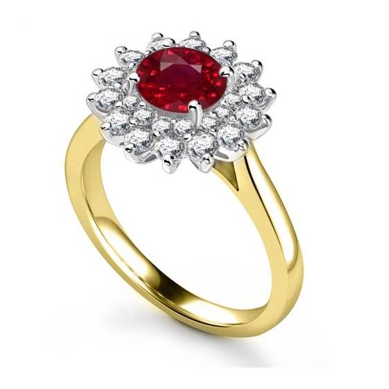 2.00ct VS/AAA Red Ruby/Diamond Gemstone Ring