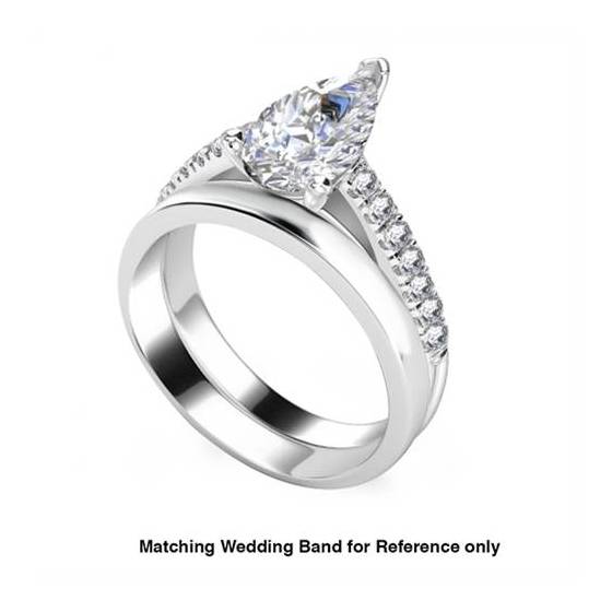 0.65ct SI2/G Pear Diamond Shoulder Set Ring