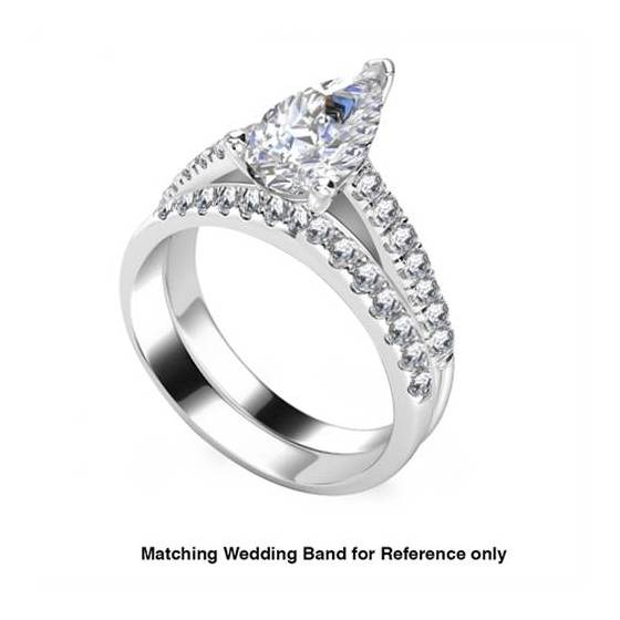 0.65ct SI2/G Pear Diamond Shoulder Set Ring