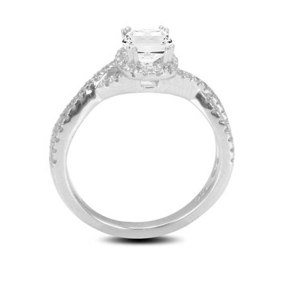 1.40ct VVS1/G Infinity Twist Cushion Diamond Vintage Engagement Ring